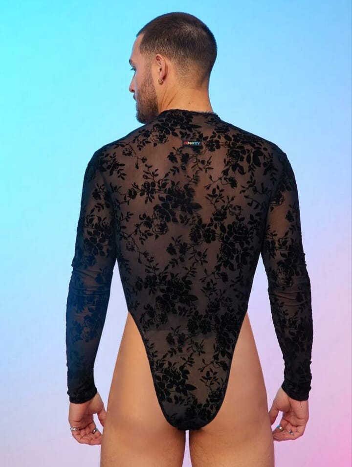 Bonga Boys Men's Mesh & Thermal Lined Compression Long Sleeve Bodysuit